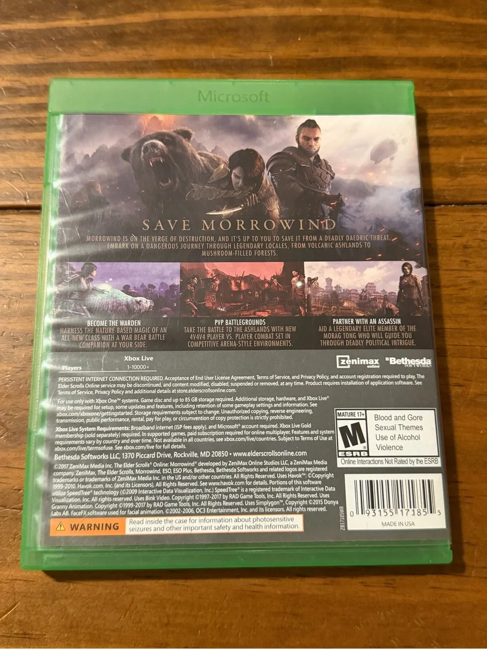 Elder Scrolls Online Morrowind - Microsoft Xbox One Authentic